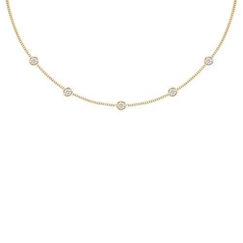 Loved ones ketting 5 steentjes goudkleurig