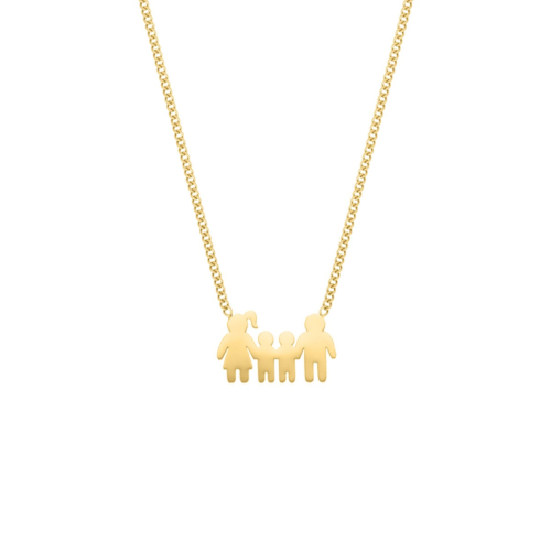 Ketting man vrouw en twee kinderen goudkleurig