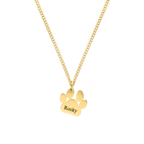 Hondenpoot ketting goud