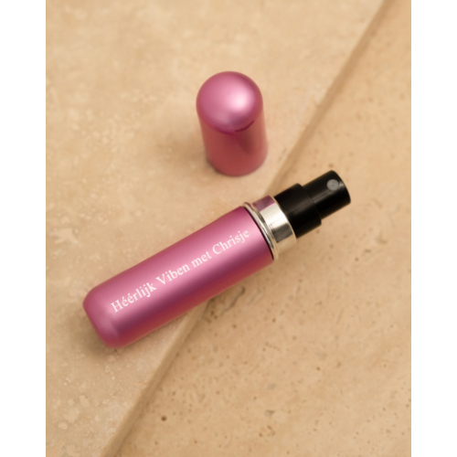 Parfumverstuiver met jouw gravering roze