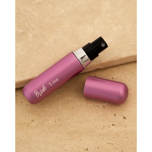 Parfumverstuiver met naam bruid roze