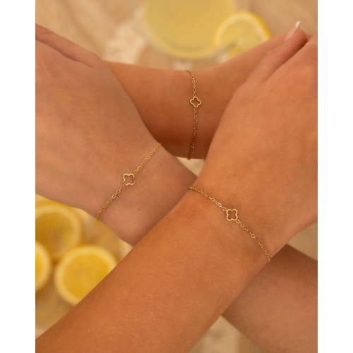 Little clover armband goudkleurig
