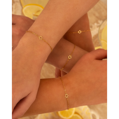 Moeder & dochter star armband goudkleurig