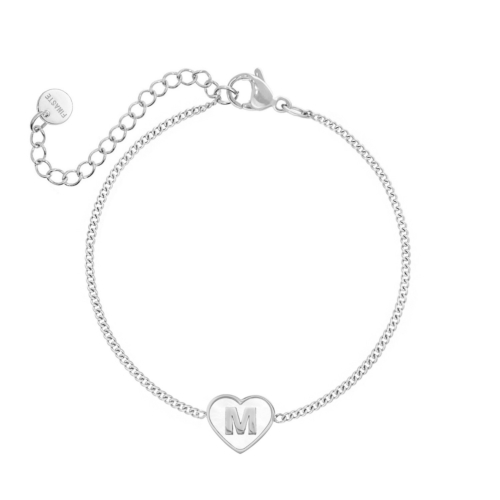 Letter armband luxury heart