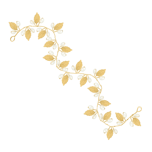 Haarsieraad boho pearls goudkleurig