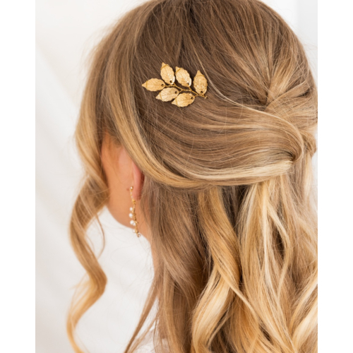 Haarpin boho leaves goudkleurig