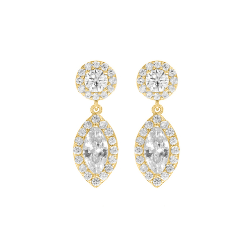 Druppel sparkle oorbellen goldplated