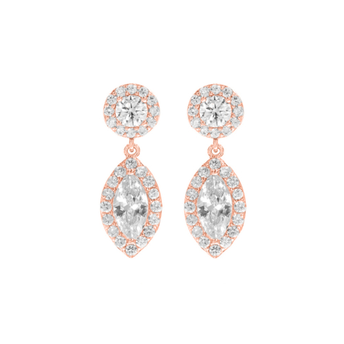 Druppel sparkle oorbellen rose goud kleurig