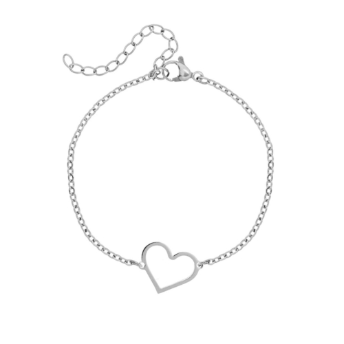 Kinder armbandje hartje zilver