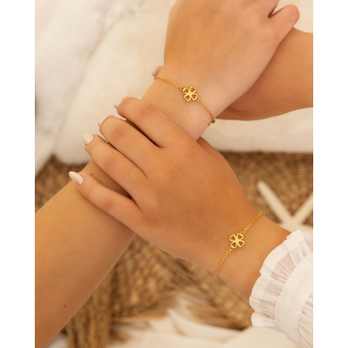 Moeder & Dochter Steel Clover Goud Kleurig