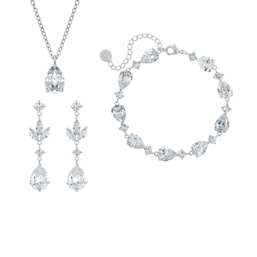 Bruidssieraden set met hanger oorbellen