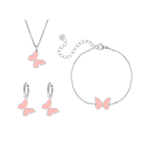 Vlinder sieradenset kids zilver