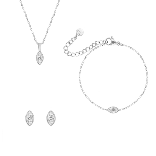 Sieraden set met druppel steentje