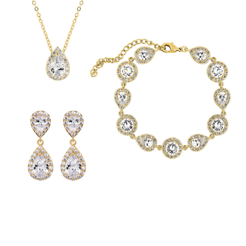 Prachtige sieradenset met oorbellen, ketting en armband