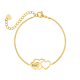 Graveerbare armband 3 hartjes goudkleurig