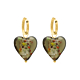 Oorbellen hartje bruin goudkleurig