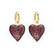 Oorbellen hartje rood goudkleurig