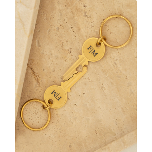 Forever Love Sleutelhangers Graveerbaar Goudkleurig