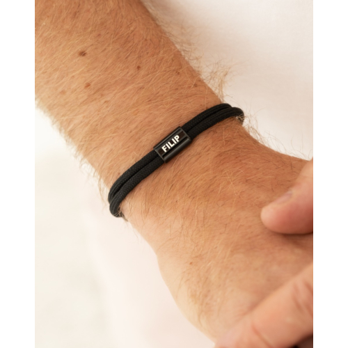 Naam armband heren zwart