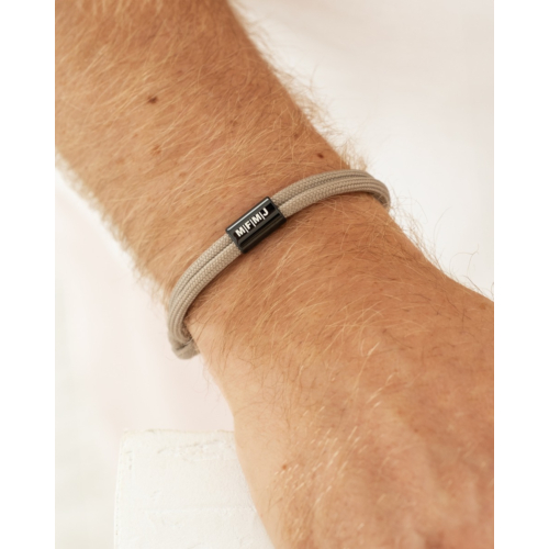 Naam armband heren beige