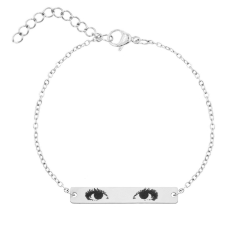 zilveren bar armband met ogen