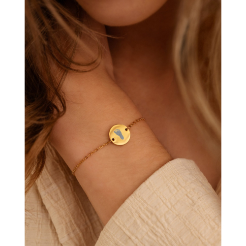 Graveerbare armband voetafdruk goudkleurig