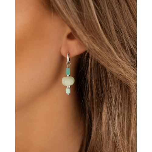Oorringetjes turquoise hangers