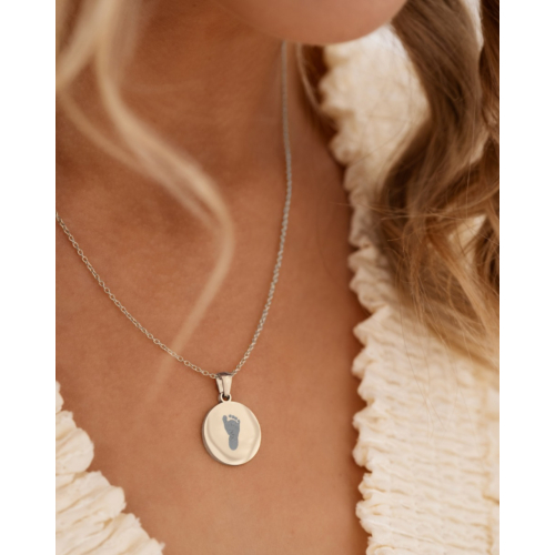 Graveerbare ketting voetafdruk 