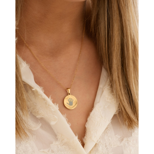 Graveerbare ketting handafdruk goudkleurig
