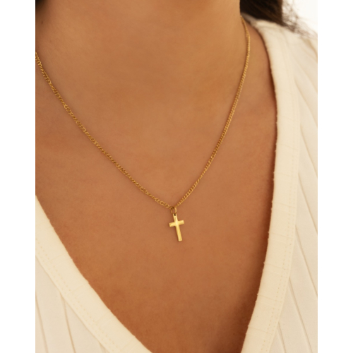 Ketting met kruisje goudkleurig