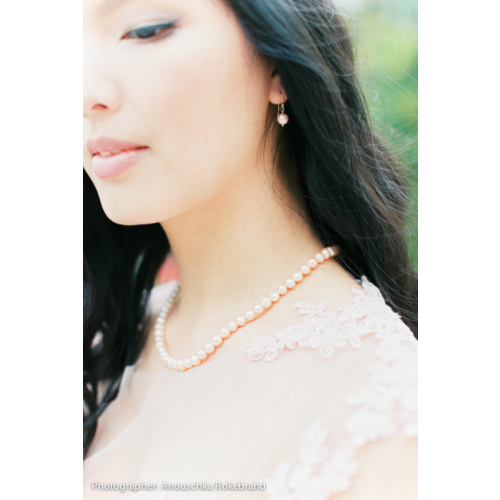 Peach Pearl Ketting Goud Kleurig