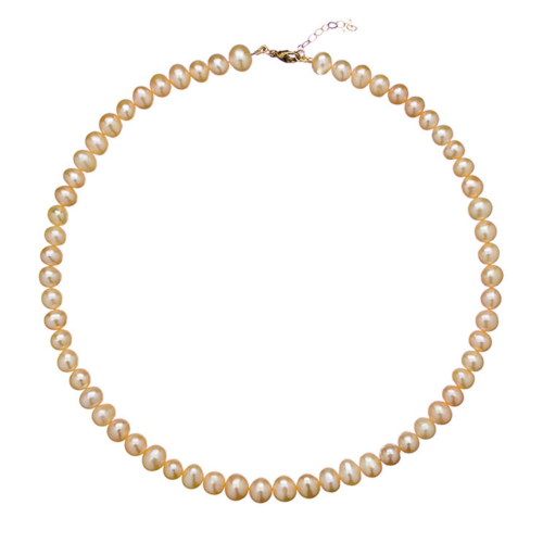 Peach Pearl Ketting Goud Kleurig