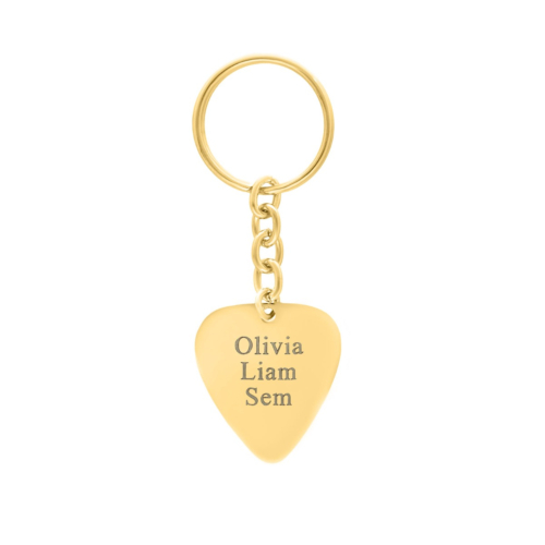 Gouden sleutelhanger met plectrum