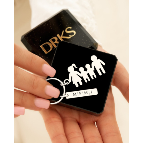 Sleutelhanger man vrouw en twee kinderen