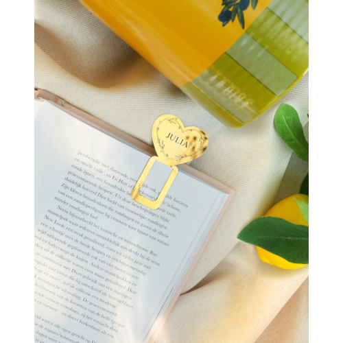 Graveerbare boekenlegger love goudkleurig