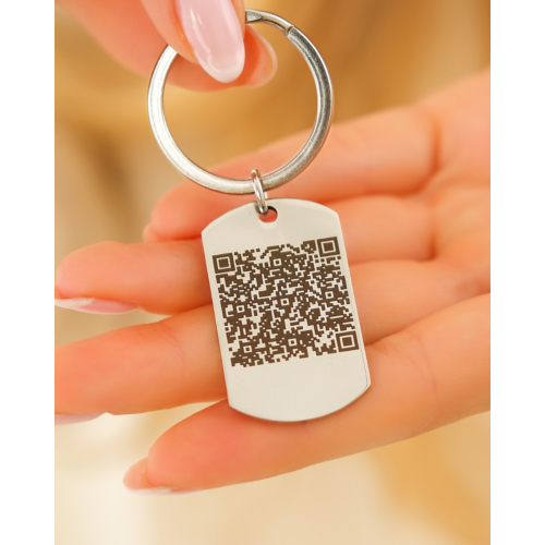 Sleutelhanger met QR code