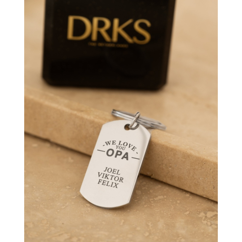 Sleutelhanger met naam - We love you opa!