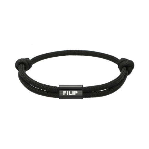 Naam armband heren zwart