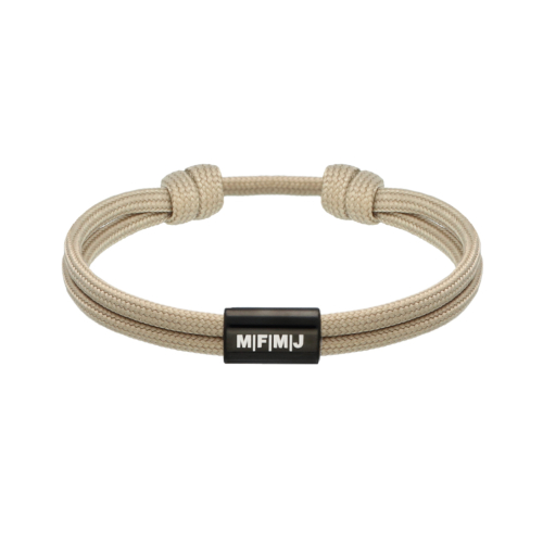 Naam armband heren beige
