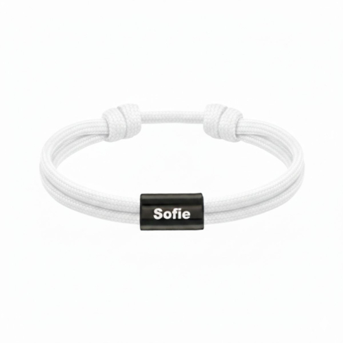 naam armband heren wit