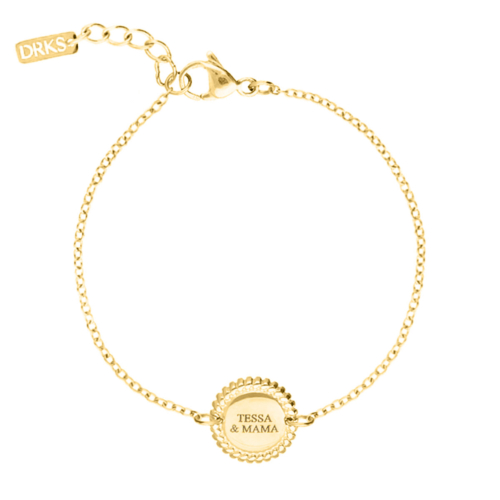 Graveerbare armband vintage goudkleurig