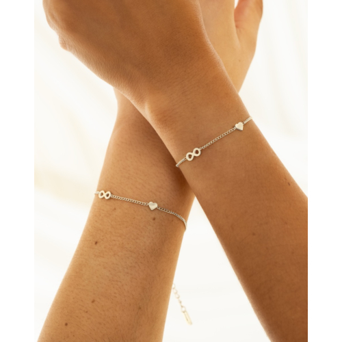 Moeder & dochter armband infinity & heart 