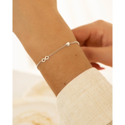 Infinity & heart armband