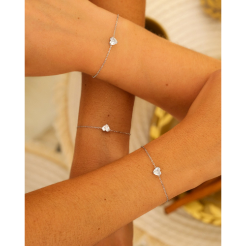 Moeder & dochter armband crystal heart