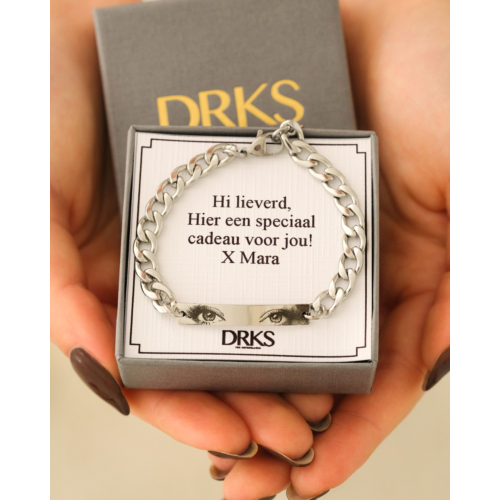 Graveerbare mannen armband met ogen