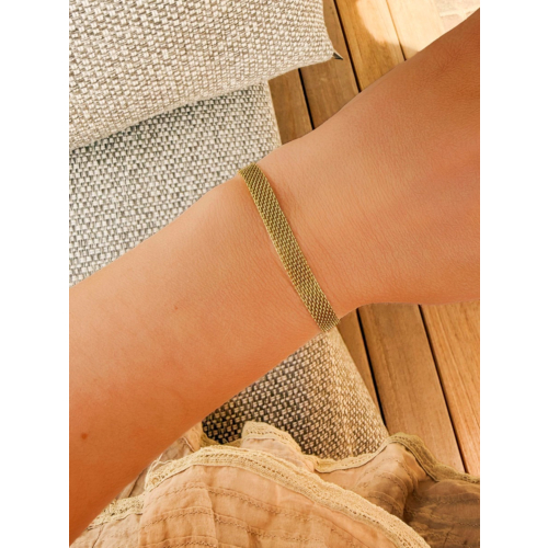 Mesh armband goudkleurig
