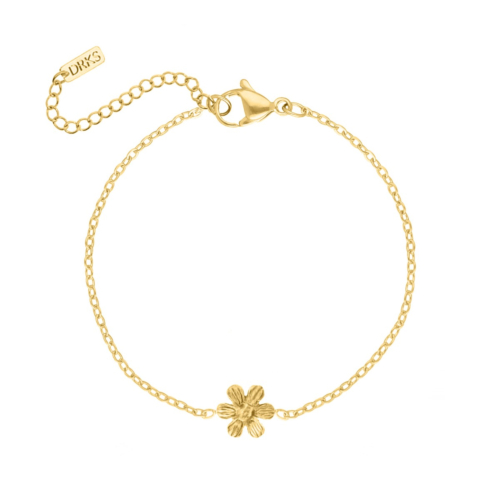 Bloem armband goud