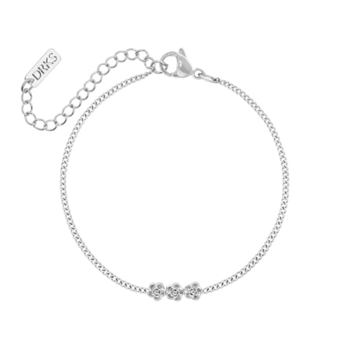 Triple flower armband zilver