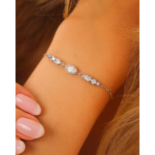 Bruids armband met druppel steentje