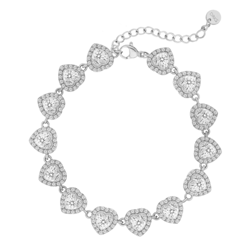 Luxe steentjes armband met hartjes